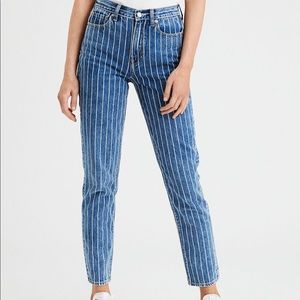 AE striped mom jeans